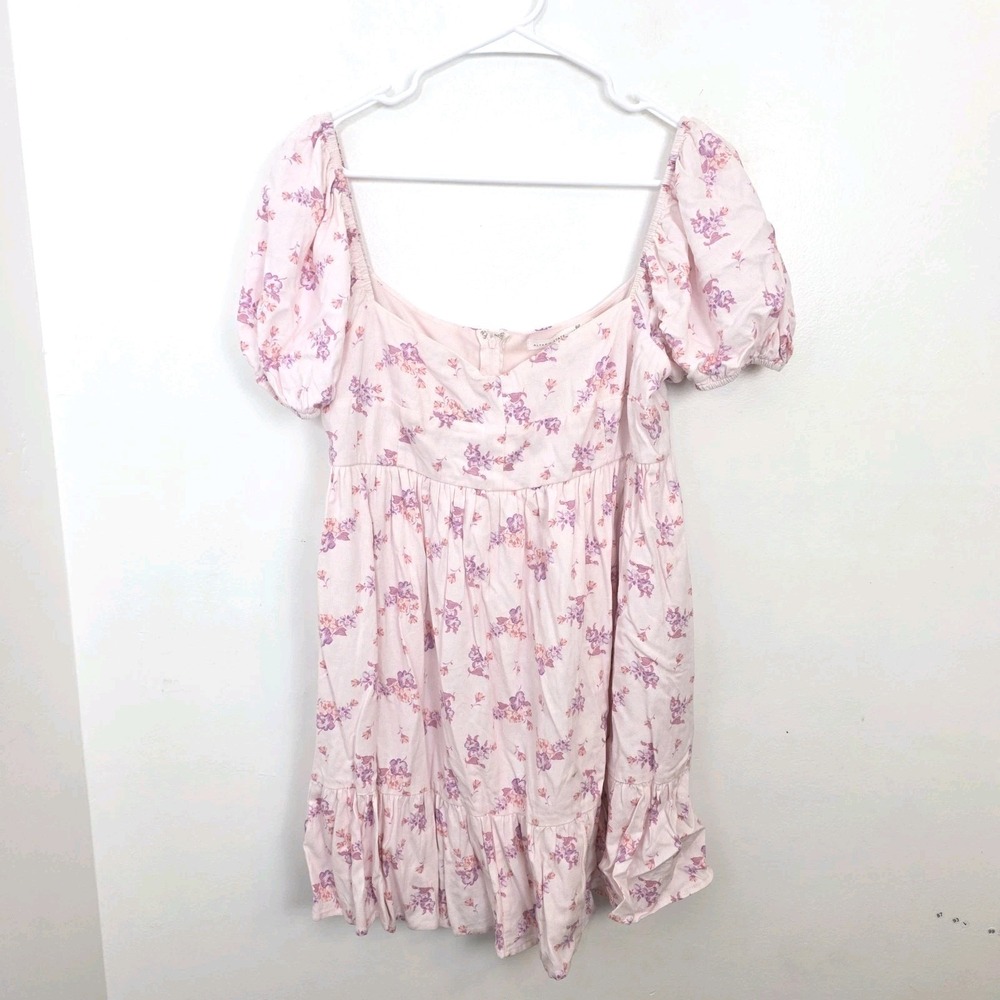 Altar'd State Light Pink Purple Floral Babydoll Girly Kate Mini Dress Size XL - Picture 2 of 6